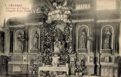 Ak Cazères sur Garonne Haute Garonne, Chapelle Notre-Dame, Innenansicht