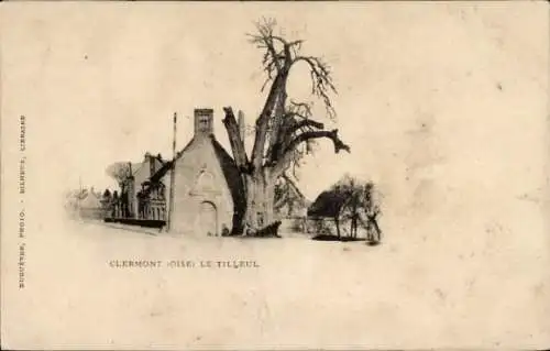 Ak Clermont Oise, Le Tilleul, Kapelle, Glockenzeichnung, Alter Baum