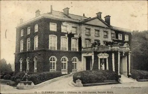 Ak Clermont Oise, Chateau de Fitz-James, facade Nord