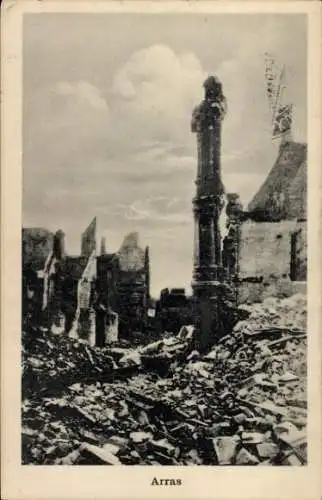 Ak Arras Pas de Calais, Kriegszerstörung I. WK