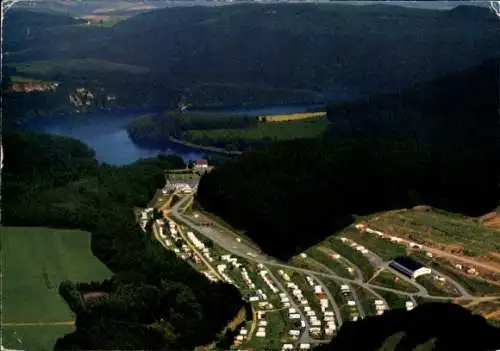 Ak Attendorn im Sauerland, Campingplatz Hof Biggen, Fliegeraufnahme