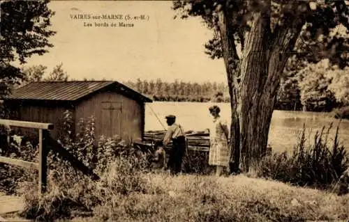 Ak Vaires sur Marne Seine et Marne, Die Ufer der Marne