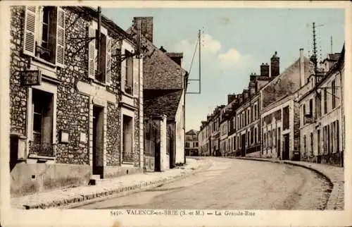 Ak Valence in Brie Seine et Marne, La Grande Rue