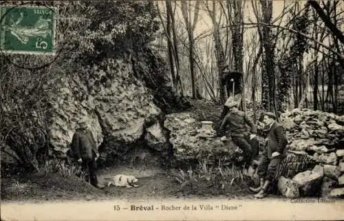 Ak Bréval Yvelines, Rocher de la Villa Diane