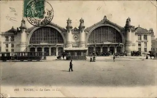 Ak Tours Indre et Loire, Bahnhof