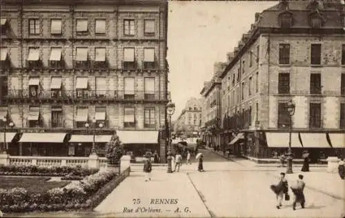 Ak Rennes Ille et Vilaine, Rue de Orléans