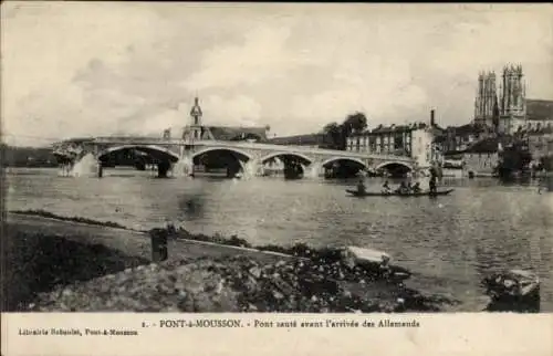 Ak Pont à Mousson Meurthe-et-Moselle, Brücke, Kirche