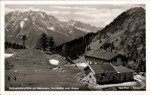 Ak Schönau am Königssee Oberbayern, Schneibsteinhaus, Watzmann, Hochkalter, Jenner