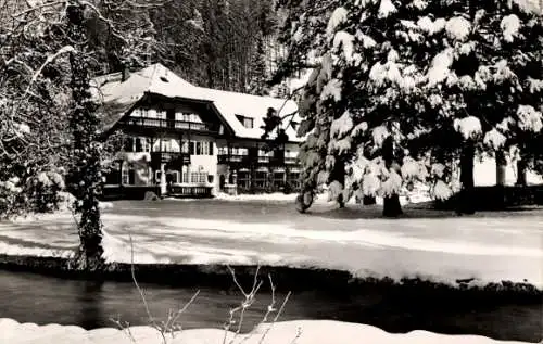 Ak Ruhpolding in Oberbayern, Parkhaus Ruhwinkl, Winteransicht