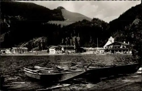 Ak Spitzingsee Schliersee in Oberbayern, Postgasthof See-Café St. Bernhard, Panorama