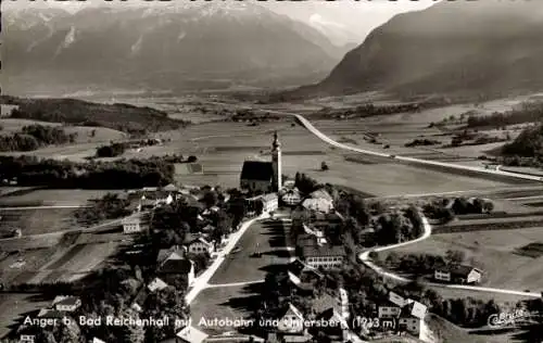 Ak Anger in Oberbayern, Panorama, Kirche