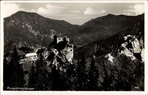 Ak Oberammergau in Oberbayern, Pürschling-Häuser, Panorama