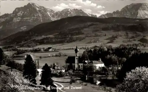 Ak Höglwörth Anger im Rupertiwinkel Oberbayern, Teilansicht, Staufen, Zwiesel