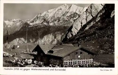 Ak Lenggries in Oberbayern, Hochalm, Wettersteinwand, Karwendel, Kerdenfelser Land