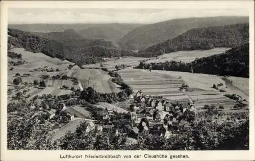 Ak Niederbreitbach an der Wied, Totalansicht, Blick von der Claushütte