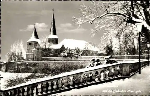 Ak Fulda in Hessen, Michaelskirche, Winter