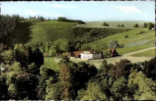 Ak Poppenhausen an der Wasserkuppe Rhön, Blick von der Enzianhütte, Gasthaus Grabenhöfchen