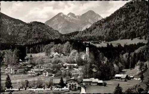 Ak Jachenau in Oberbayern, Teilansicht, Herzogstand, Heimgarten