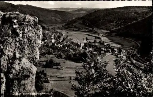 Ak Muggendorf Wiesenttal Fränkische Schweiz, Totalansicht, Blick vom Höhenweg