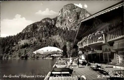 Ak Garmisch Partenkirchen in Oberbayern, See-Gasthof Pfegersee, Terrasse