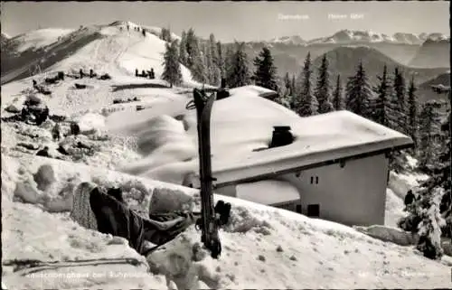 Ak Ruhpolding in Oberbayern, Rauschberg, Rauschberghaus, Hoher Göll, Winter