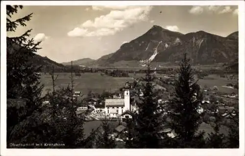 Ak Oberaudorf in Oberbayern, Gesamtansicht, Kranzhorn