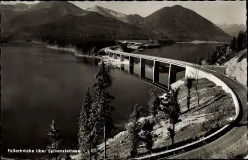 Ak Lenggries in Oberbayern, Fallerbrücke über Sylvensteinsee