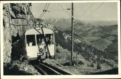 Ak Bayrischzell im Mangfallgebirge Oberbayern, Wendelsteinbahn mit Kaisergebirge, Hohe Tauern