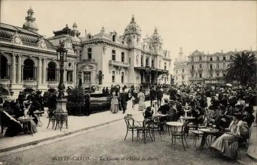 Ak Monte Carlo Monaco, das Casino und das Hotel de Paris