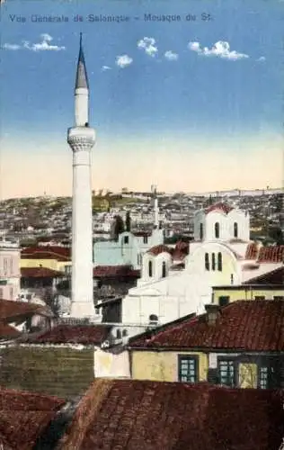 Ak Thessaloniki Griechenland, Gesamtansicht, Moschee