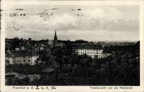 Ak Frankfurt an der Oder, Gesamtansicht, Blick von der Marienstraße