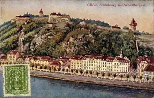 Ak Graz Steiermark, Schlossberg, Schlossbergkai