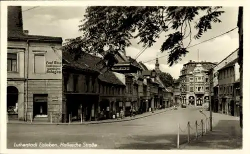 Ak Lutherstadt Eisleben, Hallesche Straße, Bauklempnerei Paul Wien
