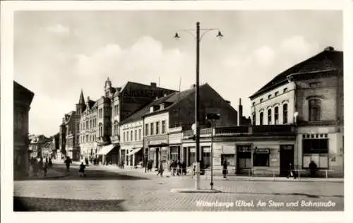 Ak Wittenberge an der Elbe Prignitz, Bahnstraße, Am Stern