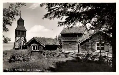 Ak Gränna Schweden, Röttlegarden och klockstapeln