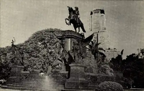 Ak Buenos Aires Argentinien, Plaza General San Martín, Denkmal