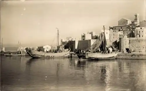 Ak Peñíscola Valencia Spanien, Hafen