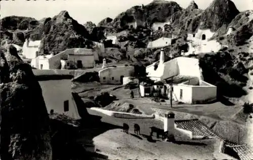 Ak Guadix Andalusien Spanien, Blick auf die Höhlen