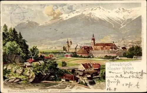 Künstler Litho Otto Strützel, Innsbruck in Tirol, Kloster Wilten