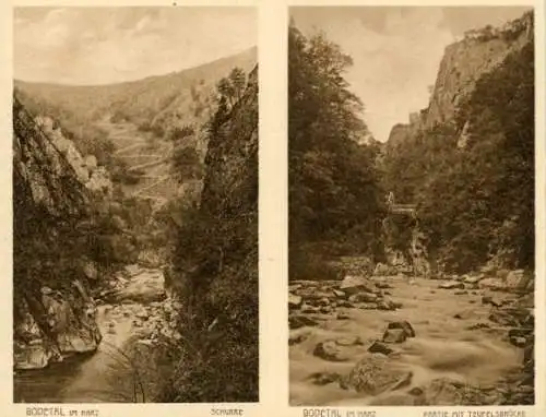 Set von 10 AK das Bodetal im Harz von Thale bis Treseburg