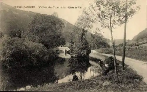 Ak Vallee du Cusancin Doubs, Route du Val, Brücke