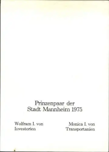 Ak Schauspieler und Prinzenpaar Monica und Wolfram, Portrait, Autogramm, 1975