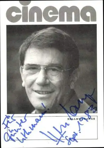 Ak Schauspieler Hellmut Lange, Autogramm, Portrait