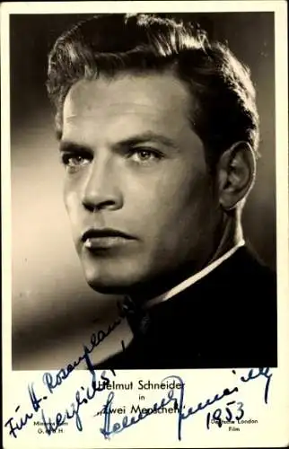 Ak Schauspieler Helmut Schneider, Portrait, Zwei Menschen, Autogramm