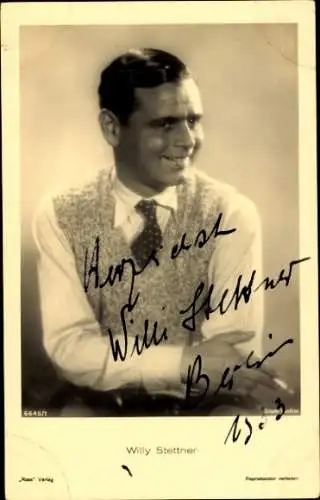 Ak Schauspieler Willy Stettner, Portrait, Autogramm