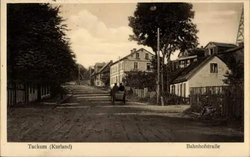 Ak Tukums Tuckum Lettland, Bahnhofstraße, Wohngebäude