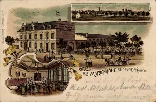 Litho Berlin Steglitz Südende, Marienhöhe, Restaurant zum Tanzsalon