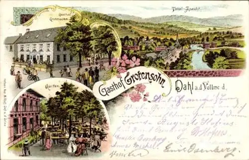 Litho Dahl Hagen in Westfalen, Gasthof Grotensohn, Garten