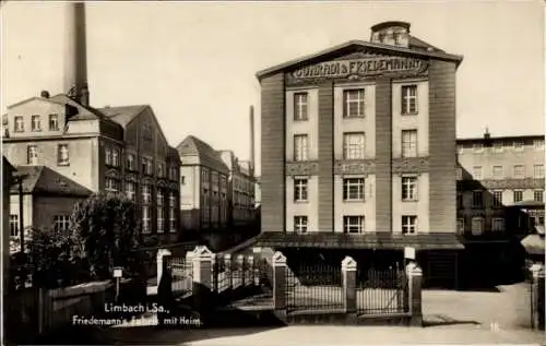 Ak Limbach in Sachsen, Friedemann's-Fabrik, Heim