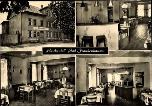 Ak Bad Frankenhausen am Kyffhäuser Thüringen, Gasthof Reichental, Außenansicht, Innenansicht